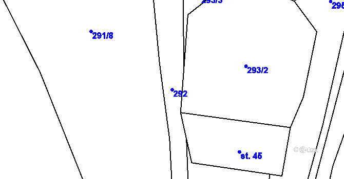 Parcela st. 292 v KÚ Chlum, Katastrální mapa