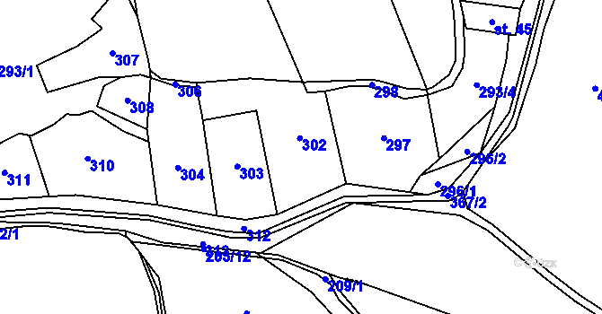 Parcela st. 293 v KÚ Chlum, Katastrální mapa