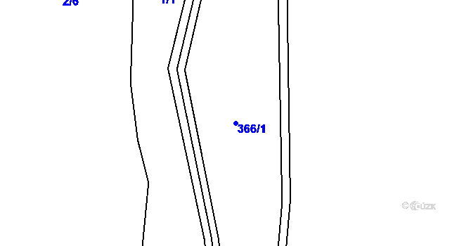 Parcela st. 366/1 v KÚ Chlum, Katastrální mapa