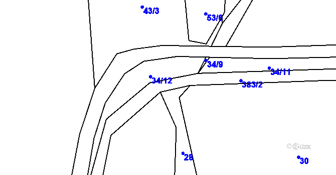 Parcela st. 383 v KÚ Chlum, Katastrální mapa