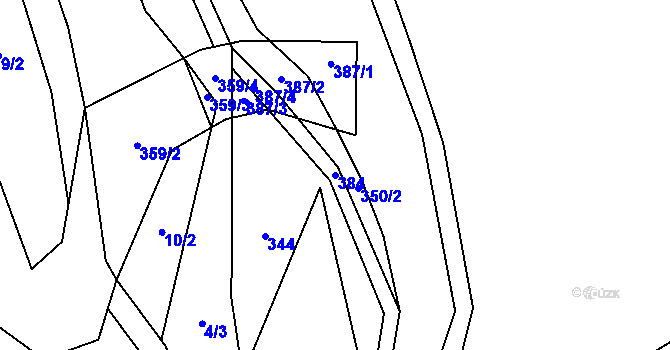 Parcela st. 384 v KÚ Chlum, Katastrální mapa