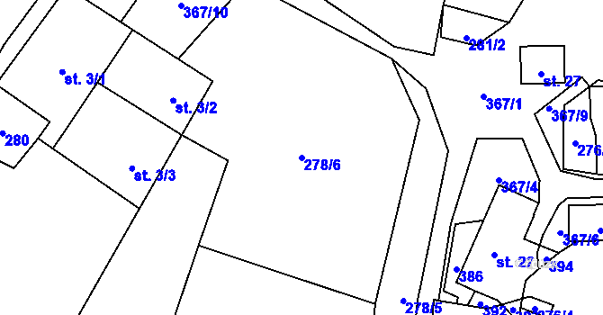 Parcela st. 278/6 v KÚ Chlum, Katastrální mapa