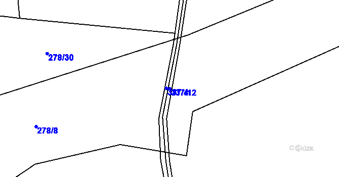 Parcela st. 337/12 v KÚ Korouhvice, Katastrální mapa