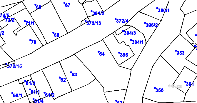 Parcela st. 64 v KÚ Chlum Svaté Maří, Katastrální mapa