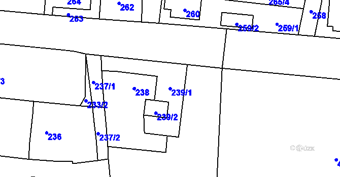 Parcela st. 239/1 v KÚ Chlum Svaté Maří, Katastrální mapa
