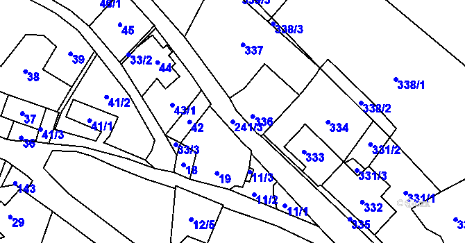 Parcela st. 241/3 v KÚ Chlum Svaté Maří, Katastrální mapa
