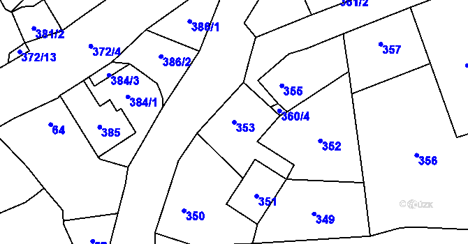Parcela st. 353 v KÚ Chlum Svaté Maří, Katastrální mapa