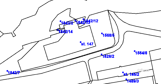 Parcela st. 147 v KÚ Chlum u Třeboně, Katastrální mapa