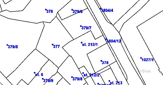 Parcela st. 212/1 v KÚ Chlum u Třeboně, Katastrální mapa