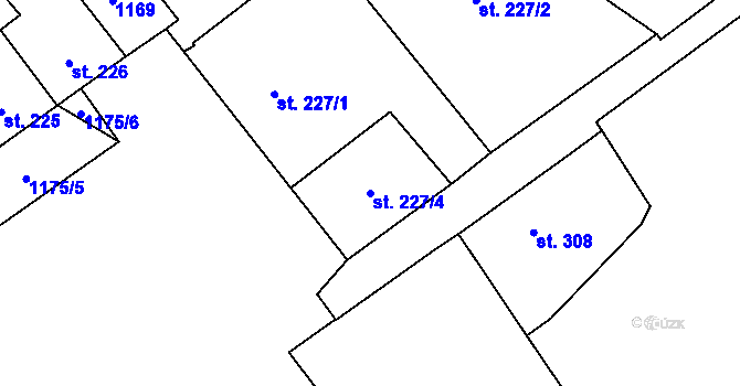 Parcela st. 227/4 v KÚ Chlum u Třeboně, Katastrální mapa