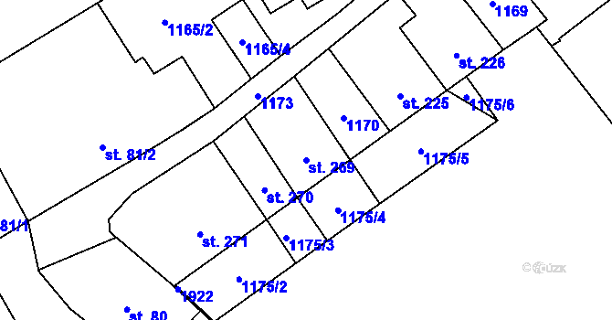 Parcela st. 269 v KÚ Chlum u Třeboně, Katastrální mapa
