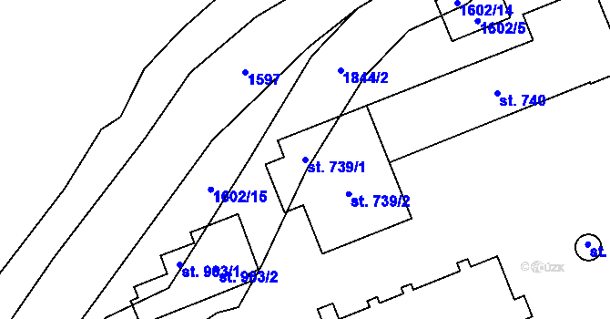 Parcela st. 739/1 v KÚ Chlum u Třeboně, Katastrální mapa