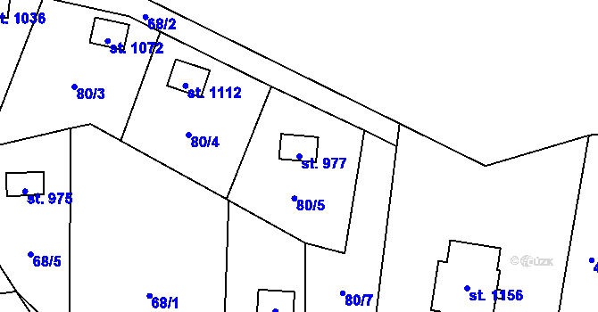 Parcela st. 977 v KÚ Chlum u Třeboně, Katastrální mapa