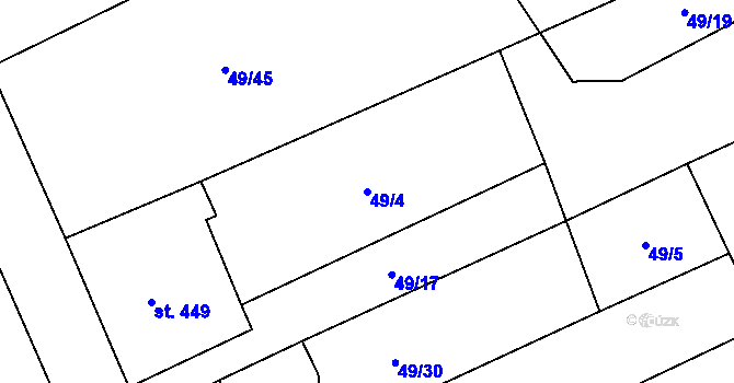 Parcela st. 49/4 v KÚ Chlum u Třeboně, Katastrální mapa