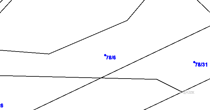 Parcela st. 78/6 v KÚ Chlum u Třeboně, Katastrální mapa
