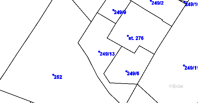 Parcela st. 249/13 v KÚ Chlum u Třeboně, Katastrální mapa