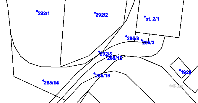 Parcela st. 292/3 v KÚ Chlum u Třeboně, Katastrální mapa