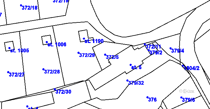 Parcela st. 372/5 v KÚ Chlum u Třeboně, Katastrální mapa