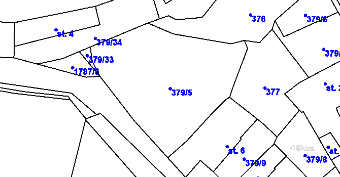 Parcela st. 379/5 v KÚ Chlum u Třeboně, Katastrální mapa
