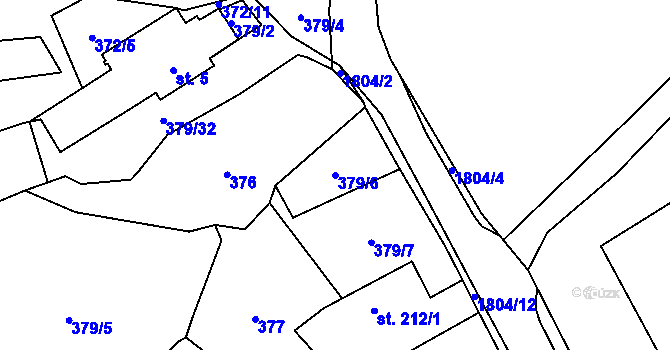 Parcela st. 379/6 v KÚ Chlum u Třeboně, Katastrální mapa