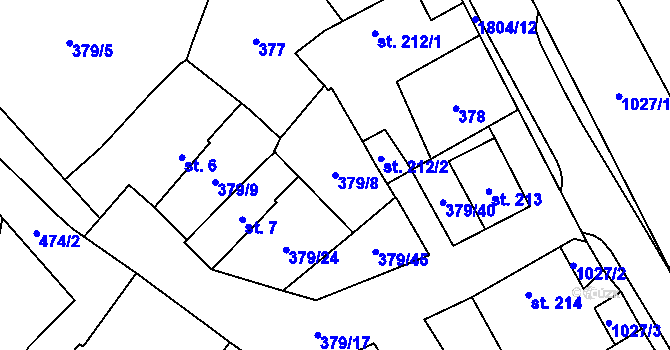 Parcela st. 379/8 v KÚ Chlum u Třeboně, Katastrální mapa