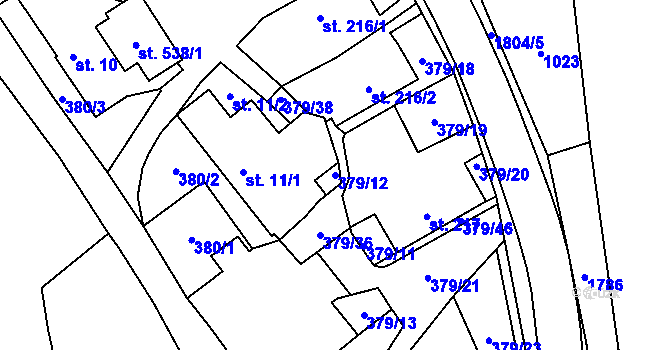 Parcela st. 379/12 v KÚ Chlum u Třeboně, Katastrální mapa