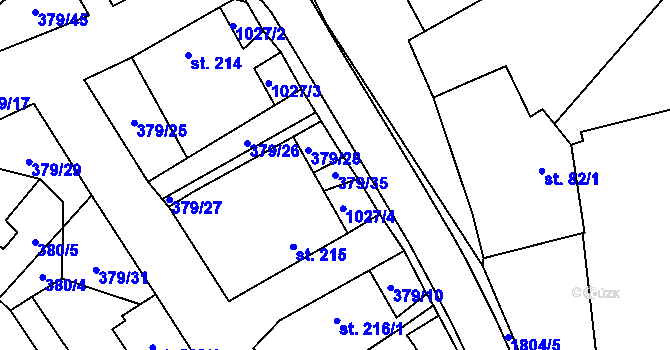 Parcela st. 379/35 v KÚ Chlum u Třeboně, Katastrální mapa