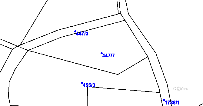 Parcela st. 447/7 v KÚ Chlum u Třeboně, Katastrální mapa