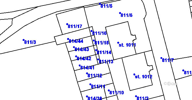 Parcela st. 811/14 v KÚ Chlum u Třeboně, Katastrální mapa