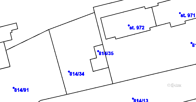 Parcela st. 814/35 v KÚ Chlum u Třeboně, Katastrální mapa