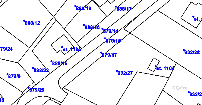 Parcela st. 879/17 v KÚ Chlum u Třeboně, Katastrální mapa
