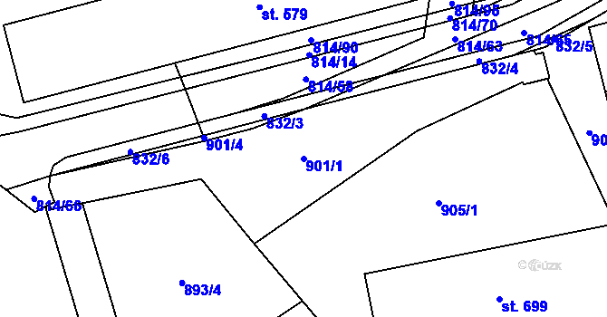 Parcela st. 901/1 v KÚ Chlum u Třeboně, Katastrální mapa