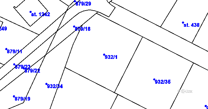 Parcela st. 932/1 v KÚ Chlum u Třeboně, Katastrální mapa