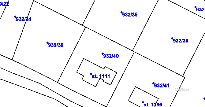 Parcela st. 932/40 v KÚ Chlum u Třeboně, Katastrální mapa