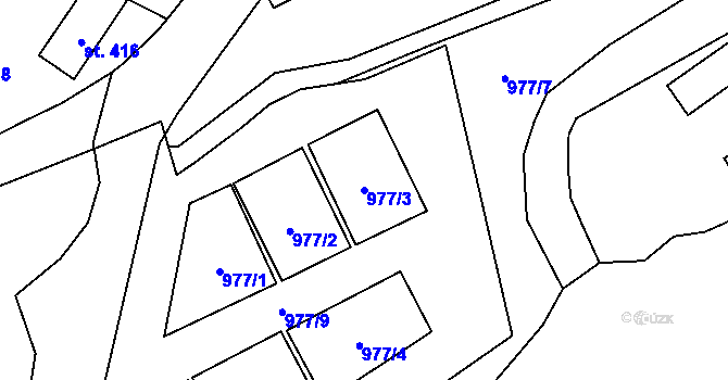 Parcela st. 977/3 v KÚ Chlum u Třeboně, Katastrální mapa