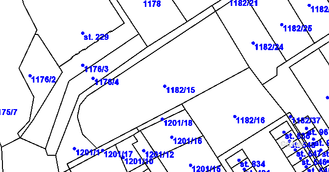 Parcela st. 1182/15 v KÚ Chlum u Třeboně, Katastrální mapa