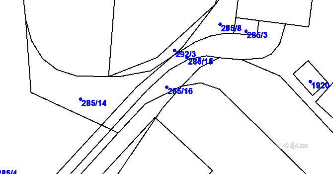 Parcela st. 285/16 v KÚ Chlum u Třeboně, Katastrální mapa