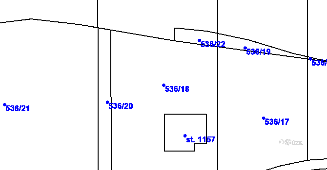 Parcela st. 536/18 v KÚ Chlum u Třeboně, Katastrální mapa