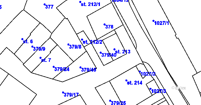 Parcela st. 379/40 v KÚ Chlum u Třeboně, Katastrální mapa