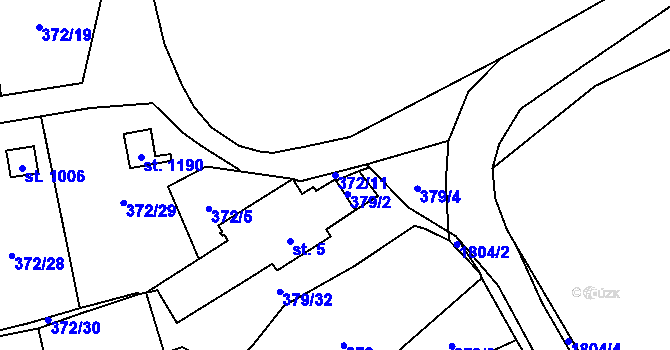 Parcela st. 372/11 v KÚ Chlum u Třeboně, Katastrální mapa
