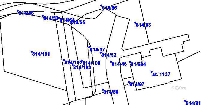 Parcela st. 814/52 v KÚ Chlum u Třeboně, Katastrální mapa