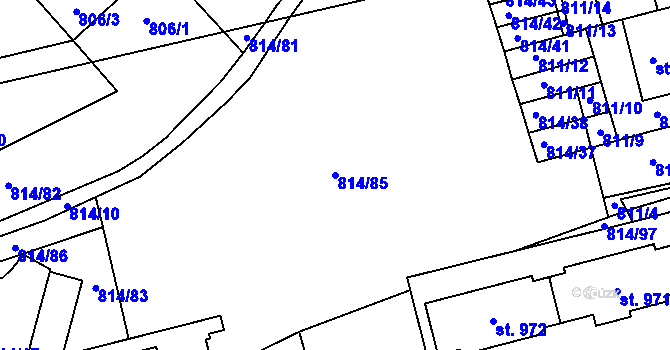 Parcela st. 814/85 v KÚ Chlum u Třeboně, Katastrální mapa
