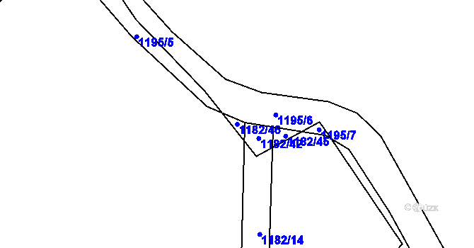 Parcela st. 1182/46 v KÚ Chlum u Třeboně, Katastrální mapa