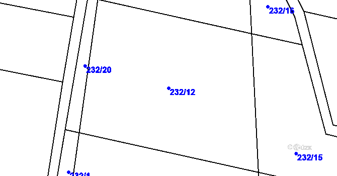Parcela st. 232/12 v KÚ Chlum u Třeboně, Katastrální mapa