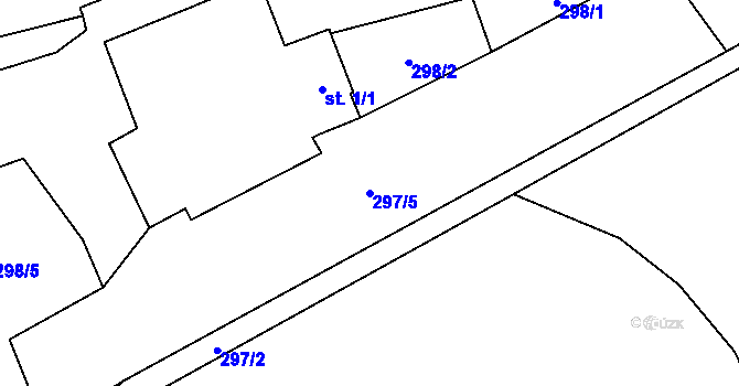 Parcela st. 297/5 v KÚ Chlum u Třeboně, Katastrální mapa