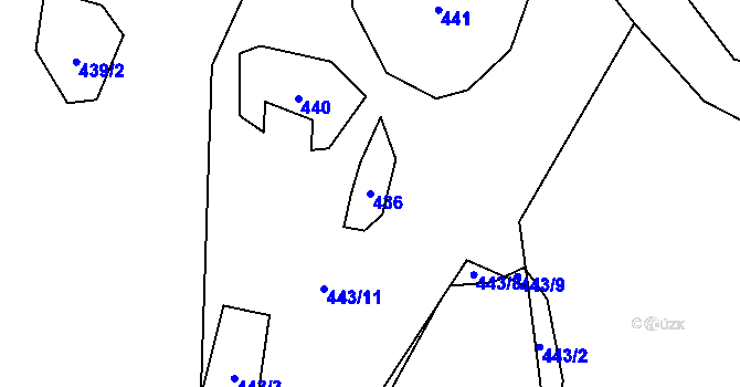 Parcela st. 436 v KÚ Chlum u Třeboně, Katastrální mapa