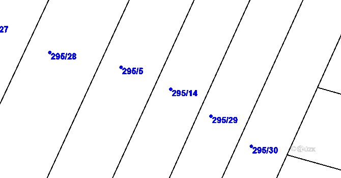 Parcela st. 295/14 v KÚ Chlumany, Katastrální mapa