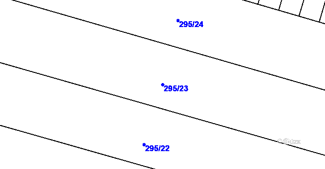 Parcela st. 295/23 v KÚ Chlumany, Katastrální mapa