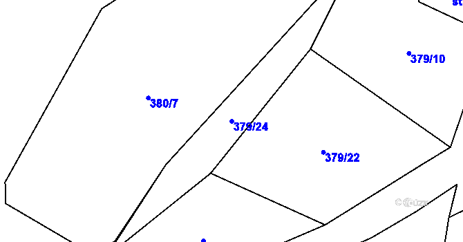 Parcela st. 379/24 v KÚ Chlumany, Katastrální mapa