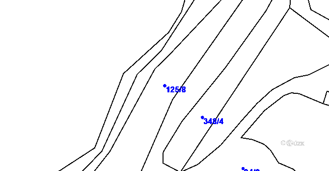 Parcela st. 125/8 v KÚ Chlumany, Katastrální mapa